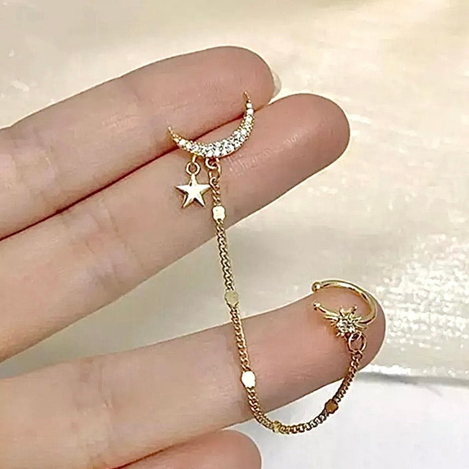 Moon & Star Cuff Earring
