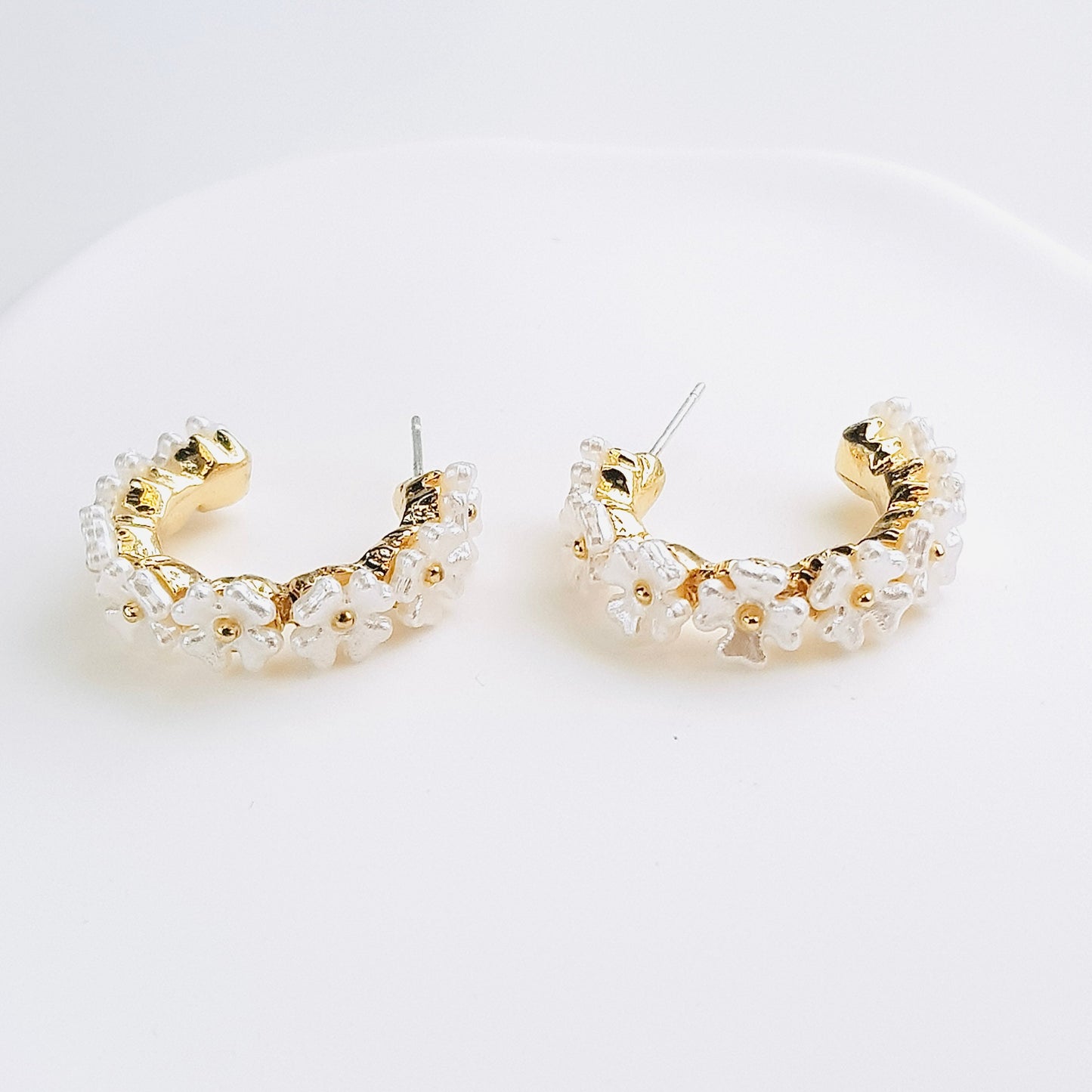 Flower Hoop Earrings