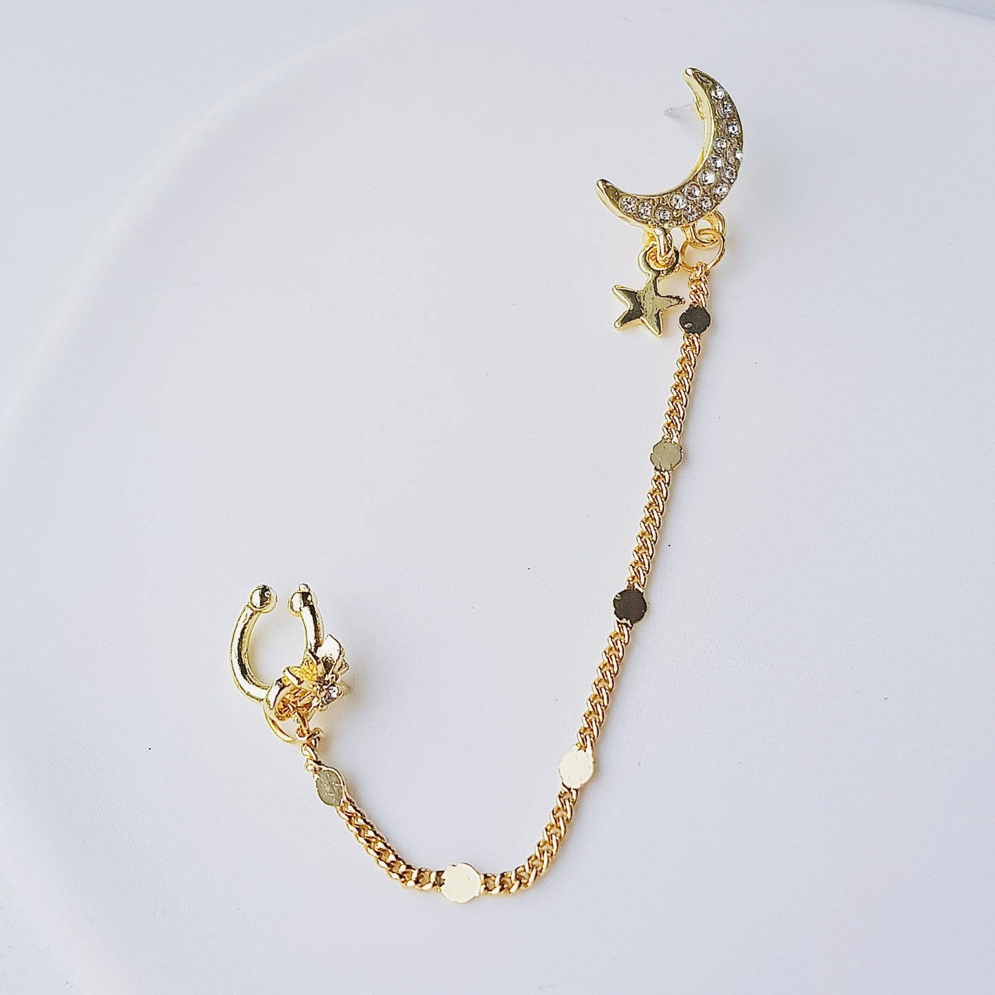 Moon & Star Cuff Earring