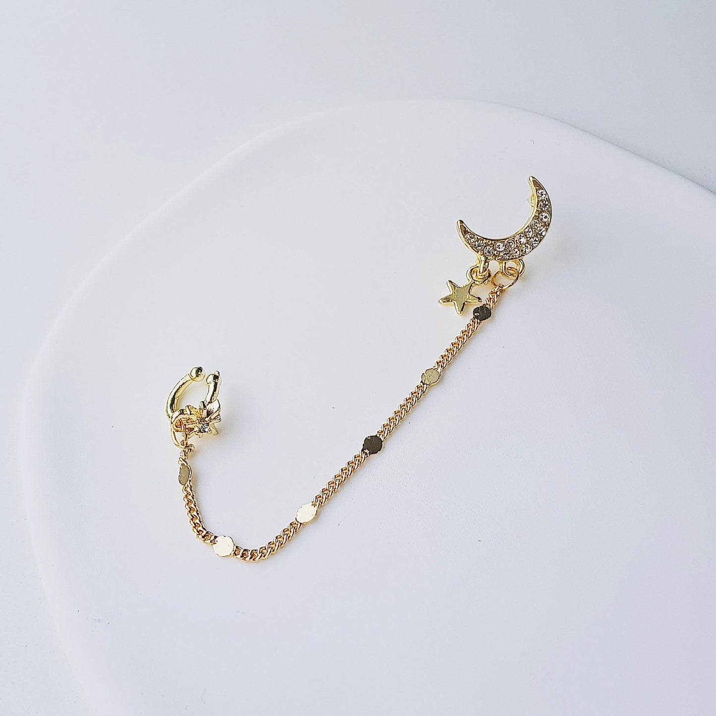 Moon & Star Cuff Earring