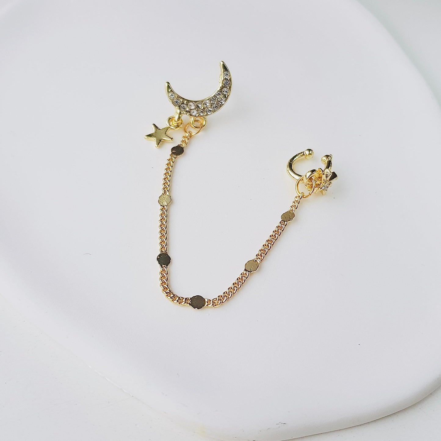 Moon & Star Cuff Earring