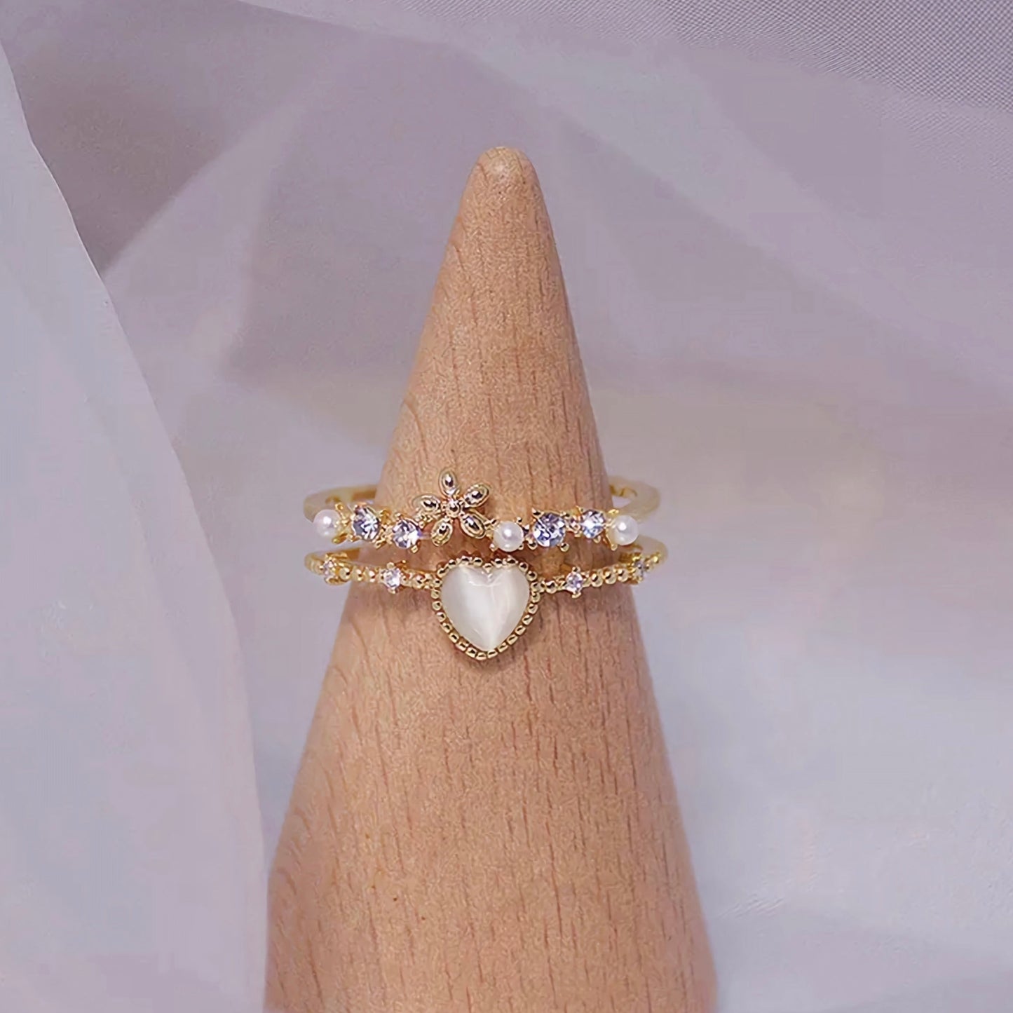 Flower Heart Ring