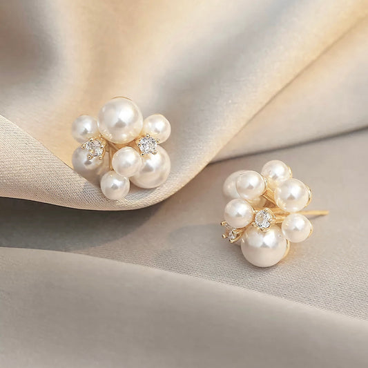 Pearl Cluster Earrings