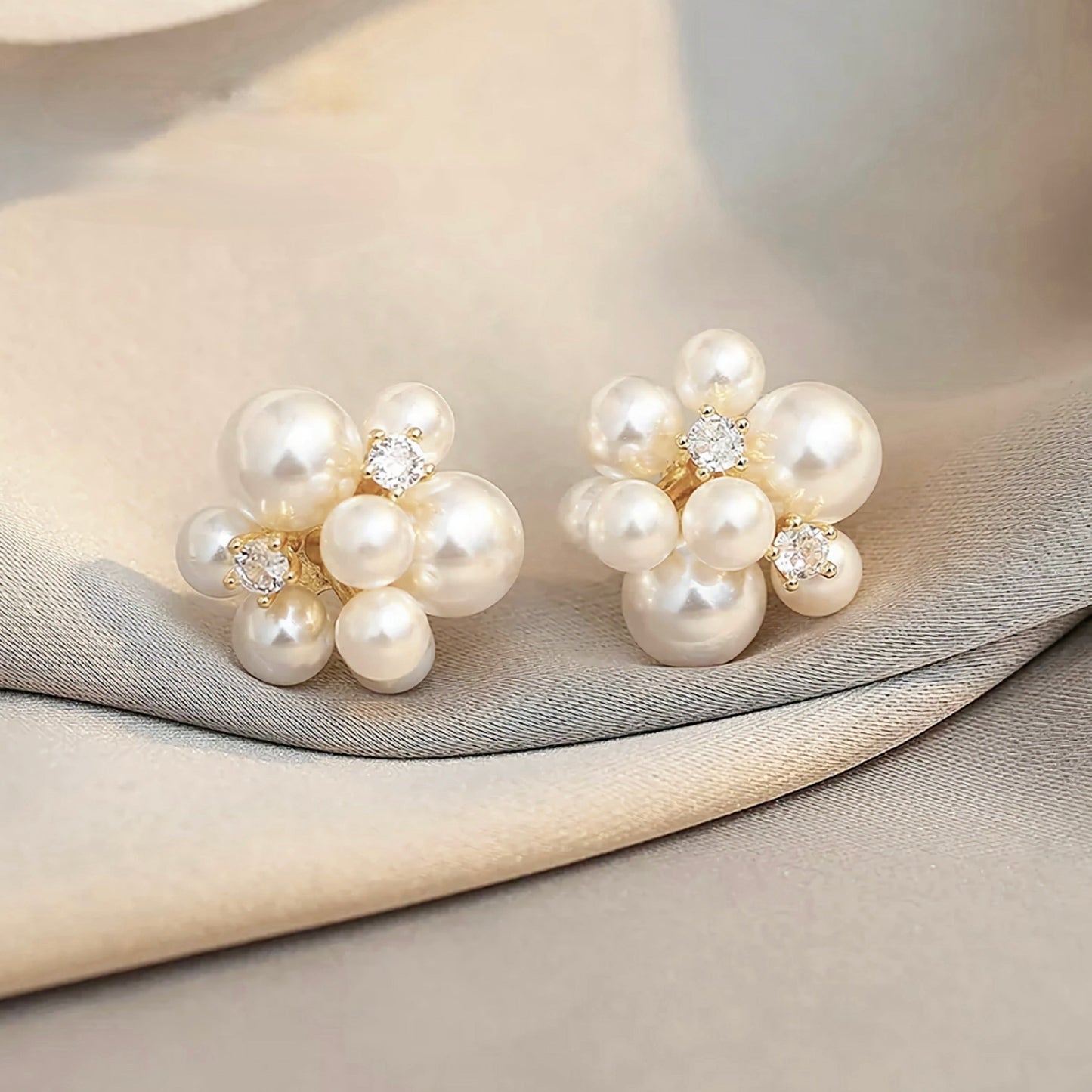 Pearl Cluster Earrings