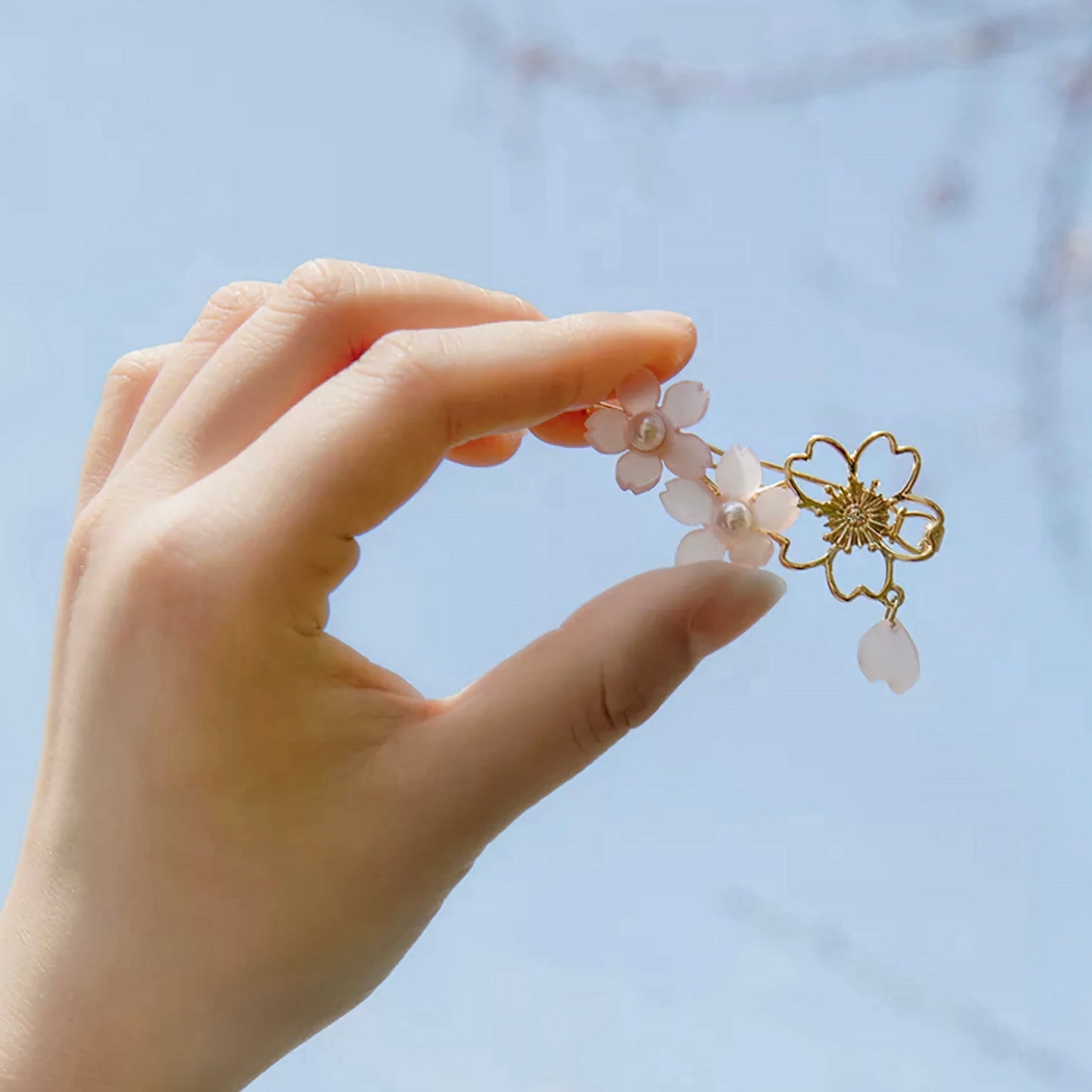 Pink Flower Hair Clip