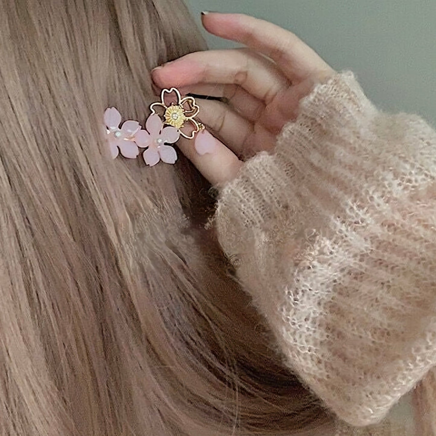 Pink Flower Hair Clip