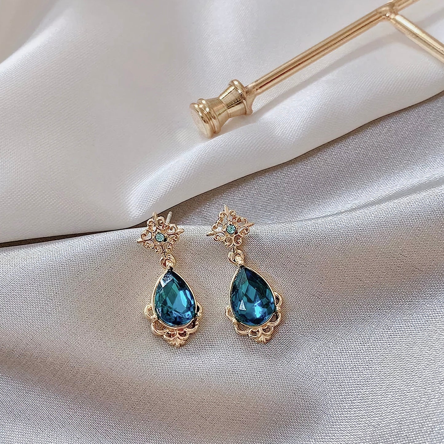 Blue Teardrop Earrings