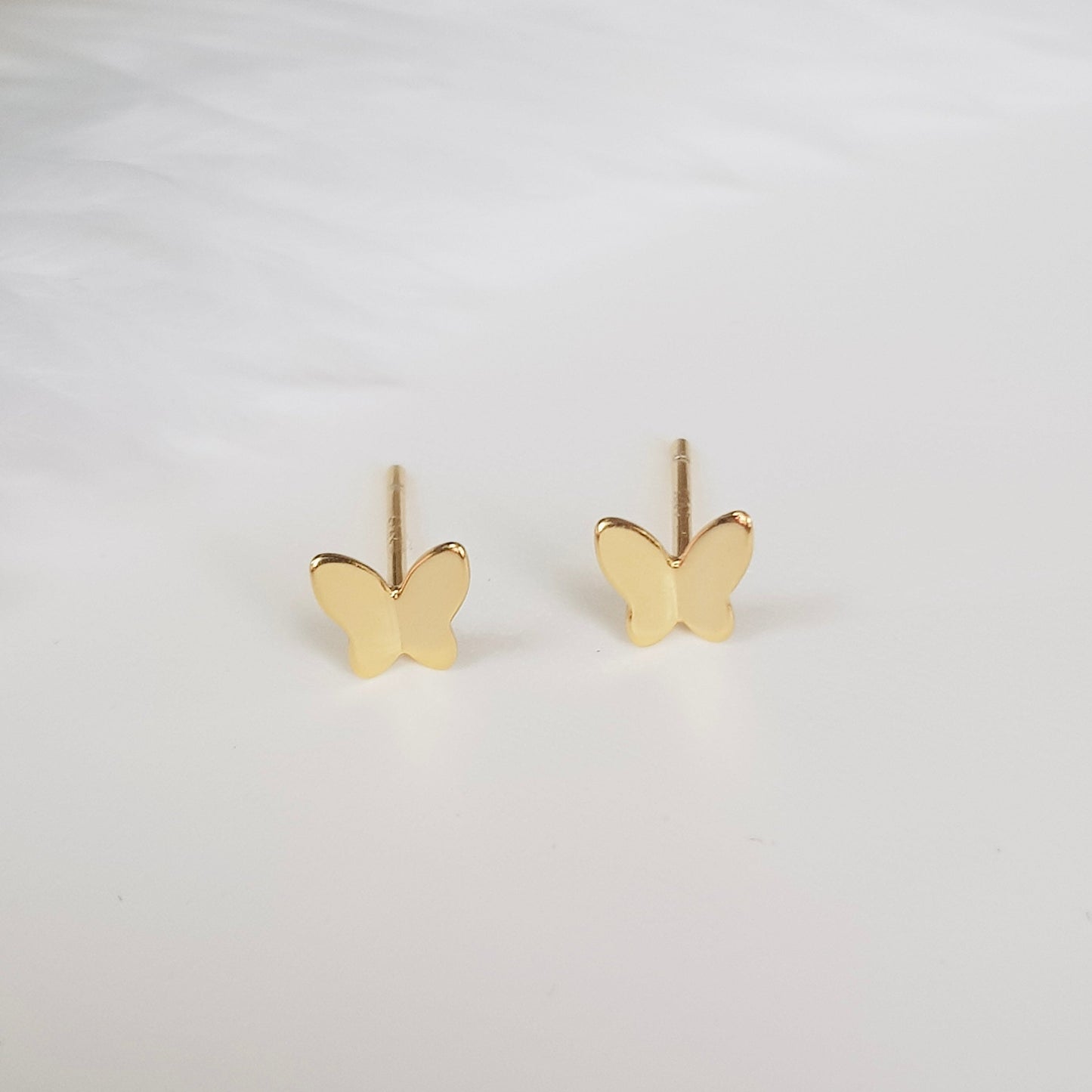 Tiny 14k Gold Silver Butterfly earrings