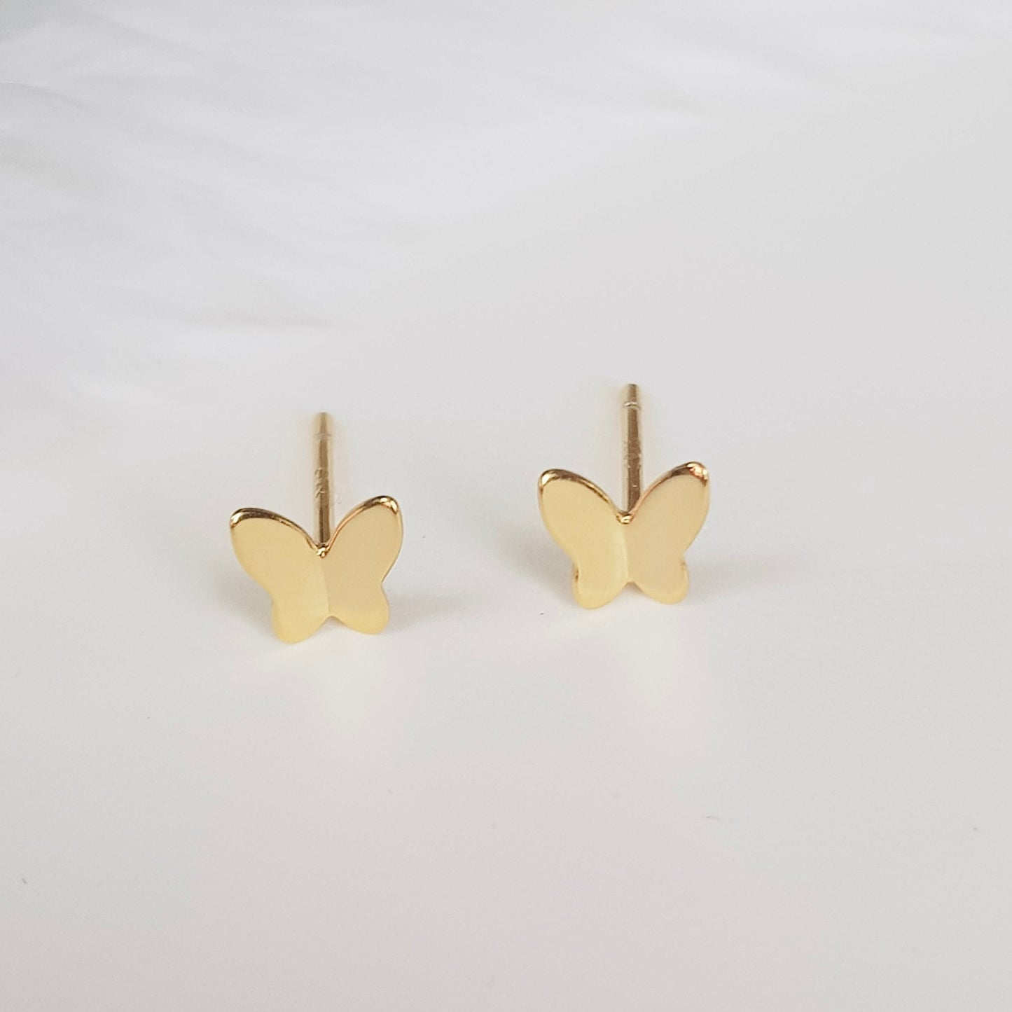 Tiny 14k Gold Silver Butterfly earrings