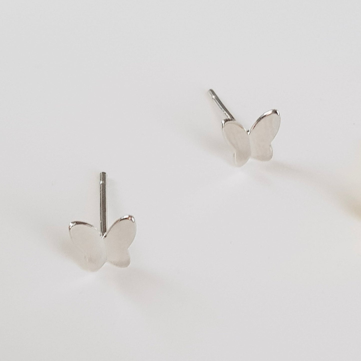 Tiny 14k Gold Silver Butterfly earrings