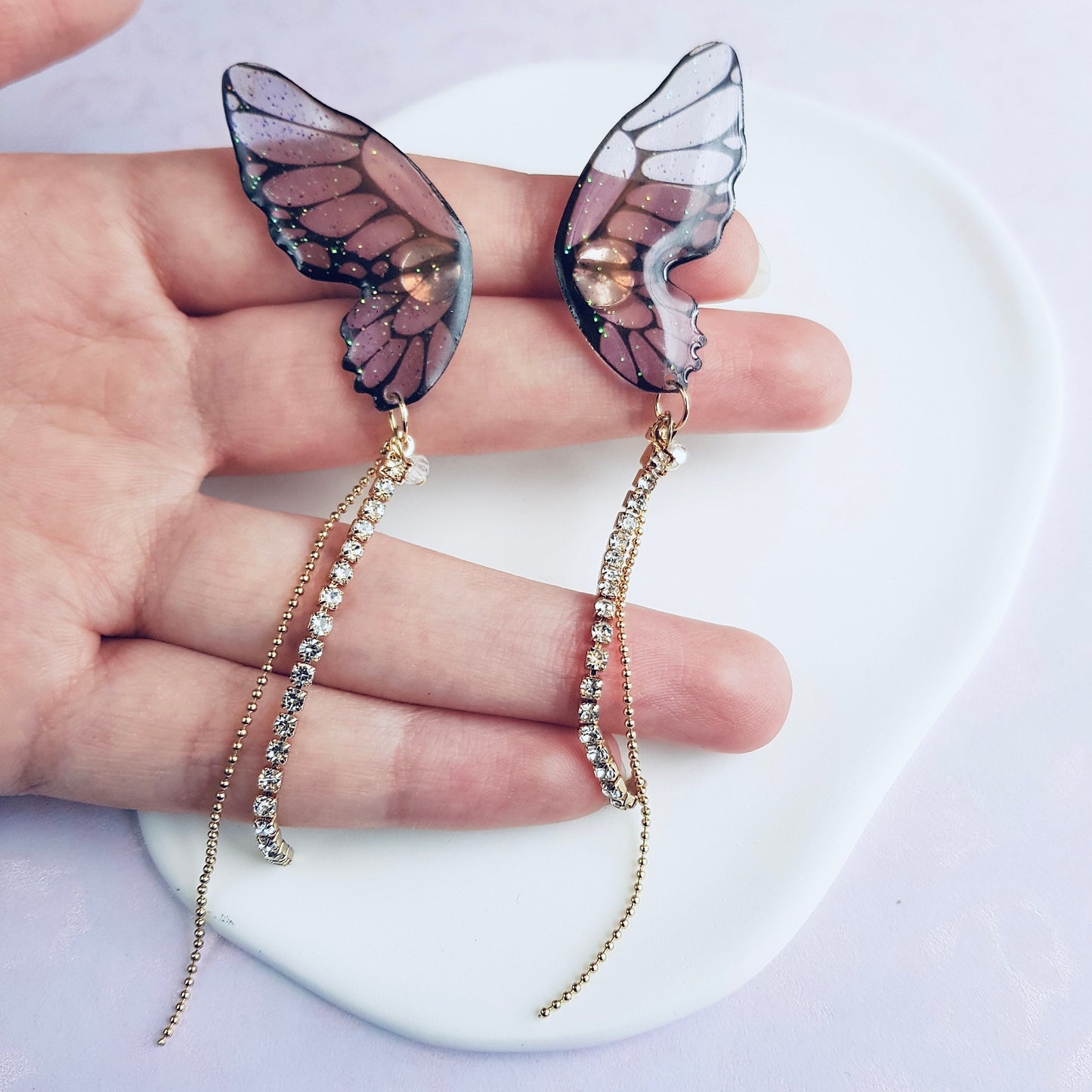 Butterfly Wing Dangle Drop Earrings