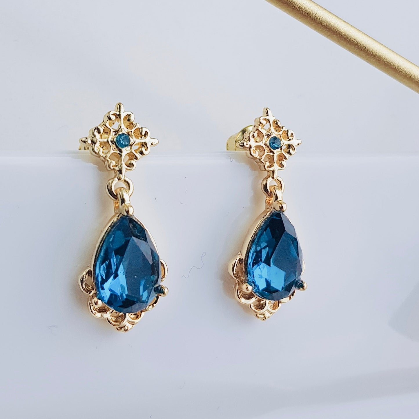 Blue Teardrop Earrings