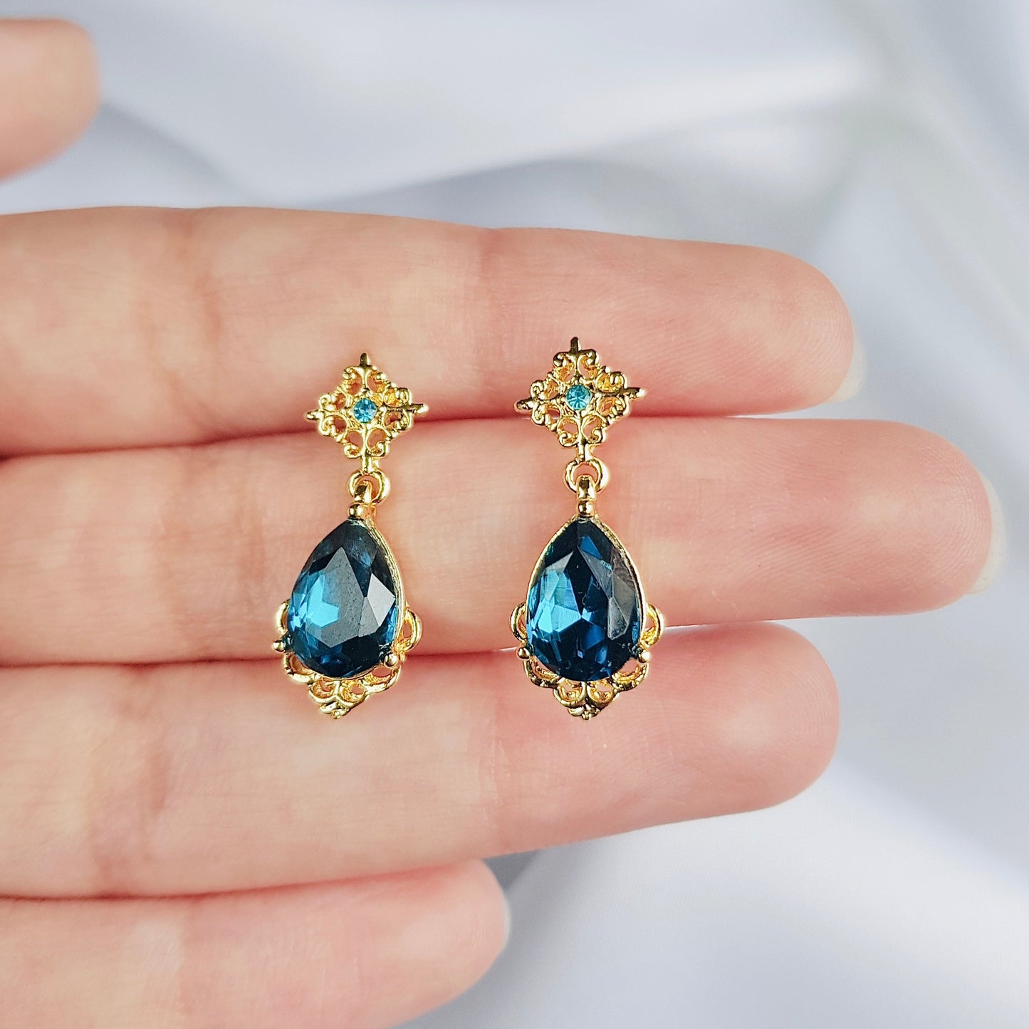 Blue Teardrop Earrings