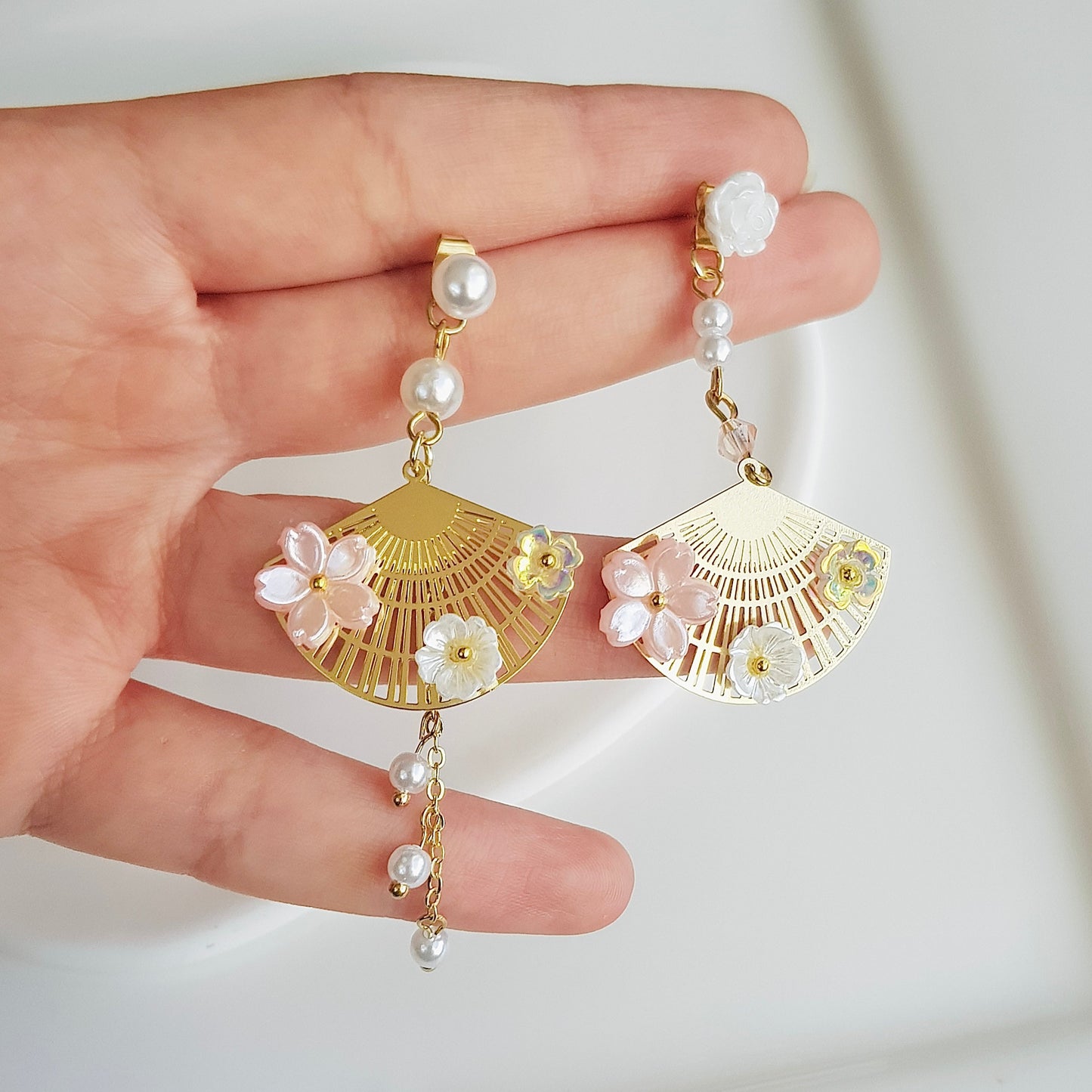 Cherry Blossom Fan Earrings