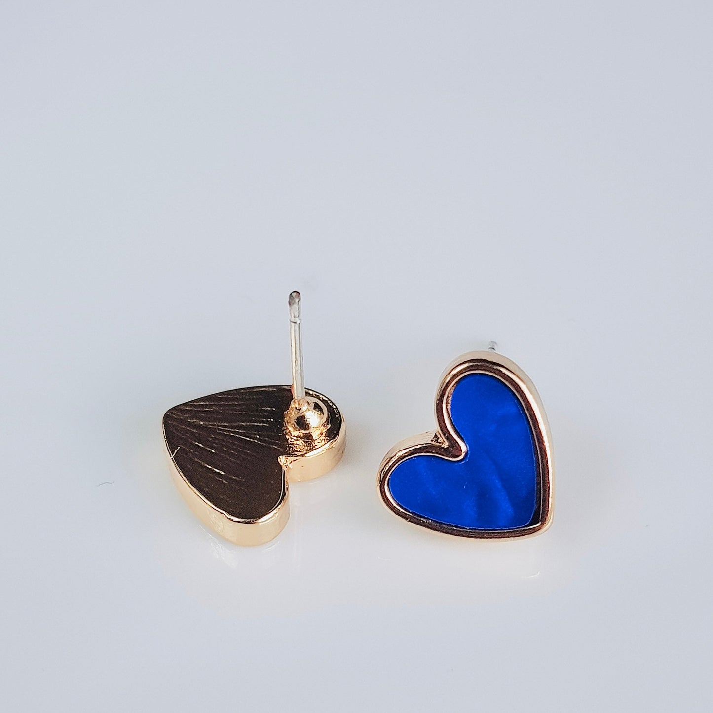 Blue Heart Stud Earrings