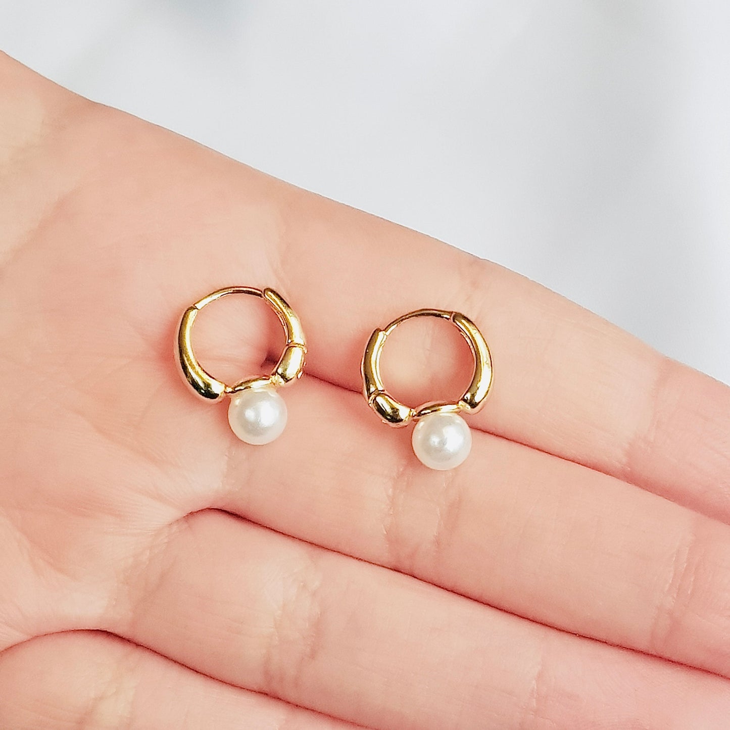 Pearl Hoop Earrings