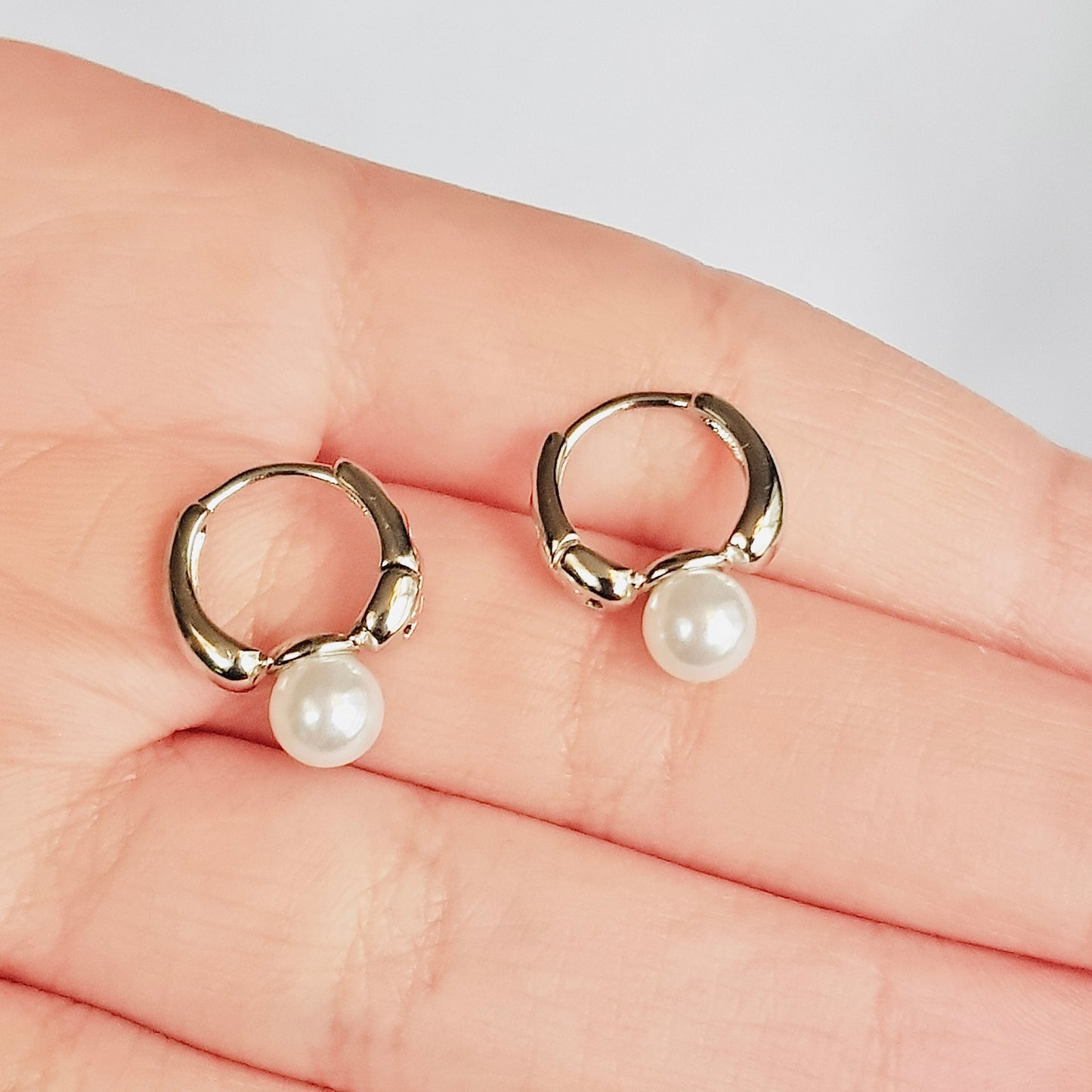 Pearl Hoop Earrings