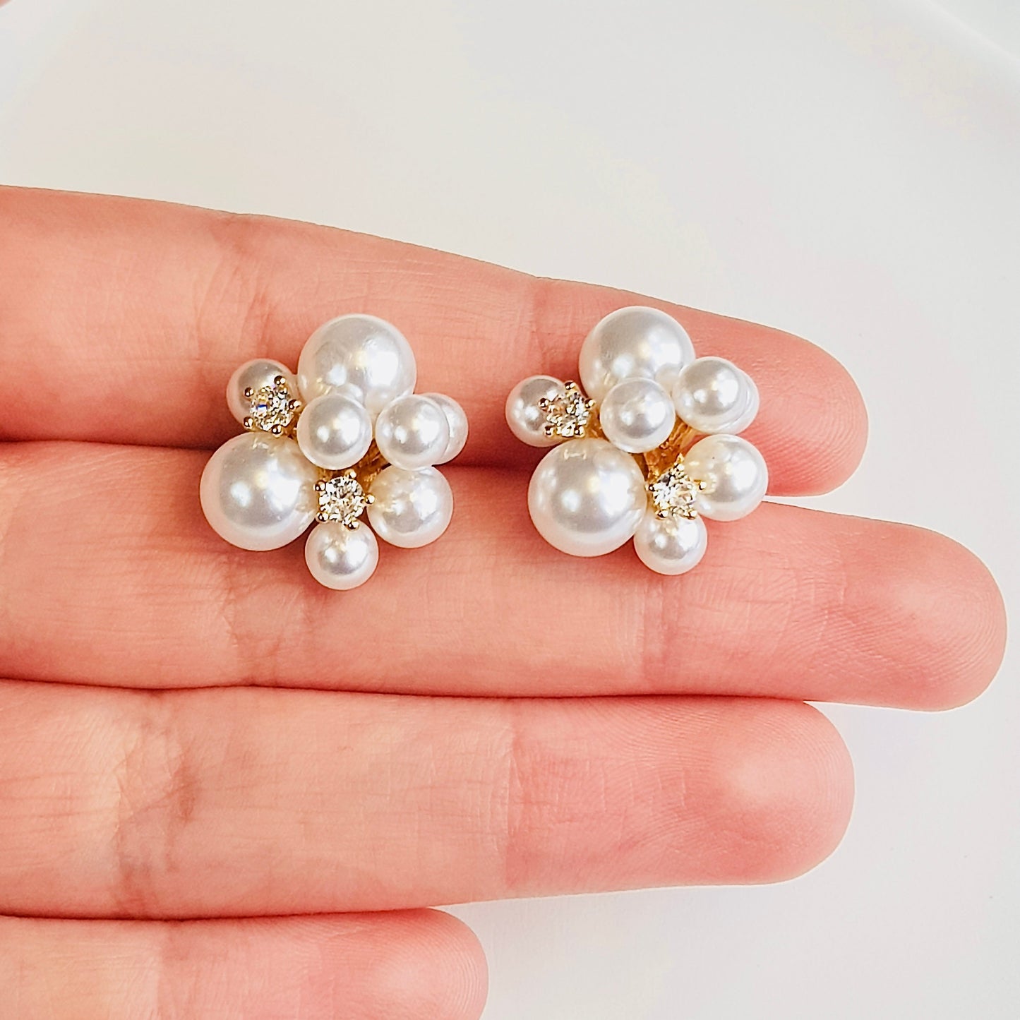 Pearl Cluster Earrings