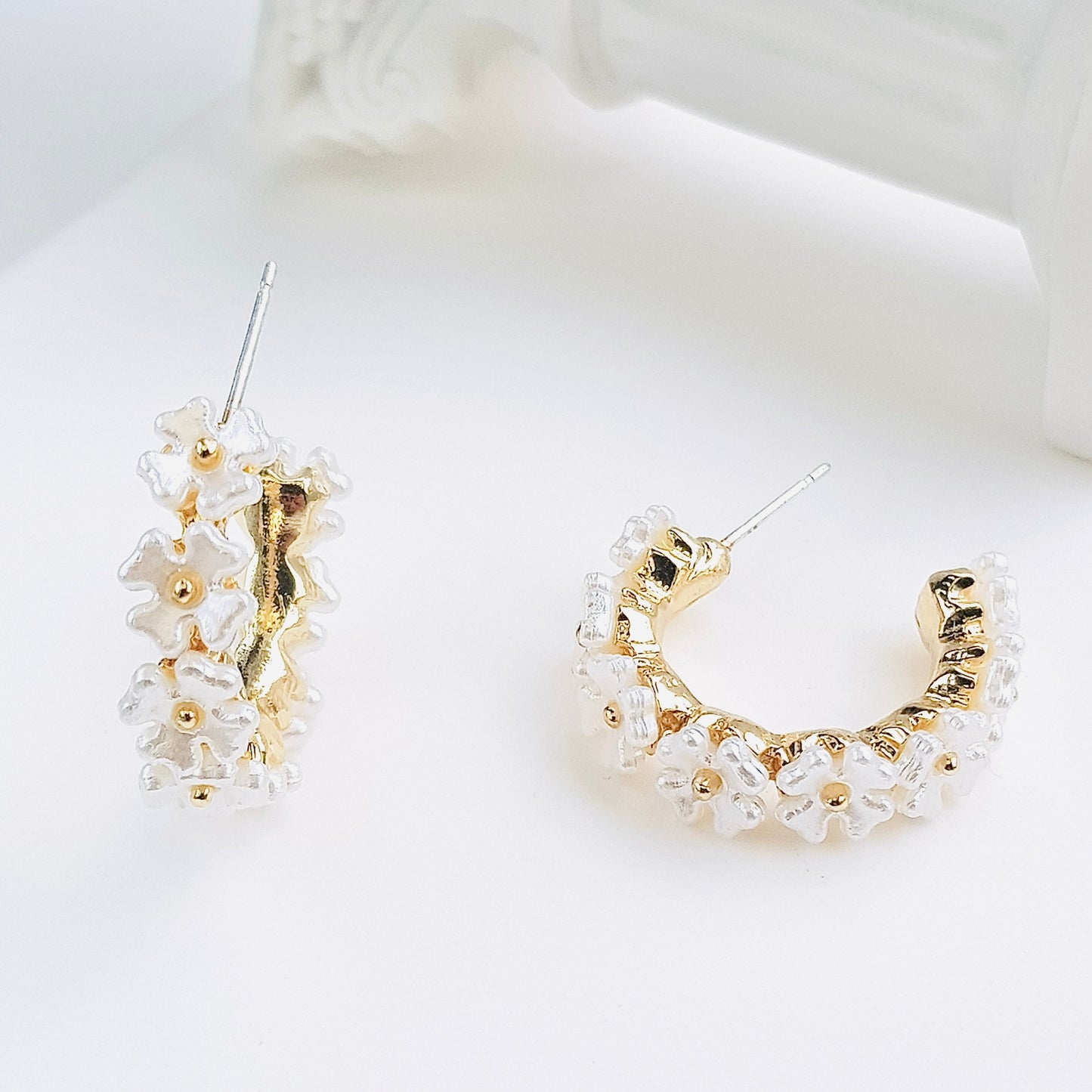 Flower Hoop Earrings