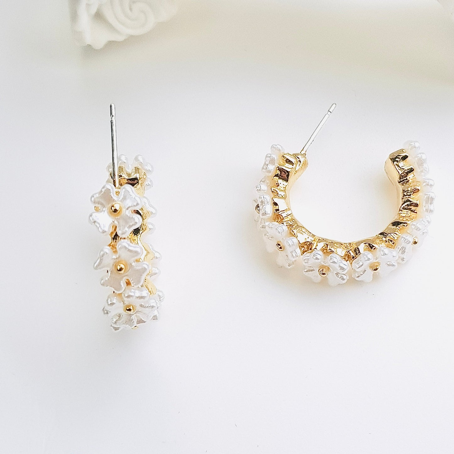 Flower Hoop Earrings