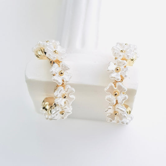 Flower Hoop Earrings