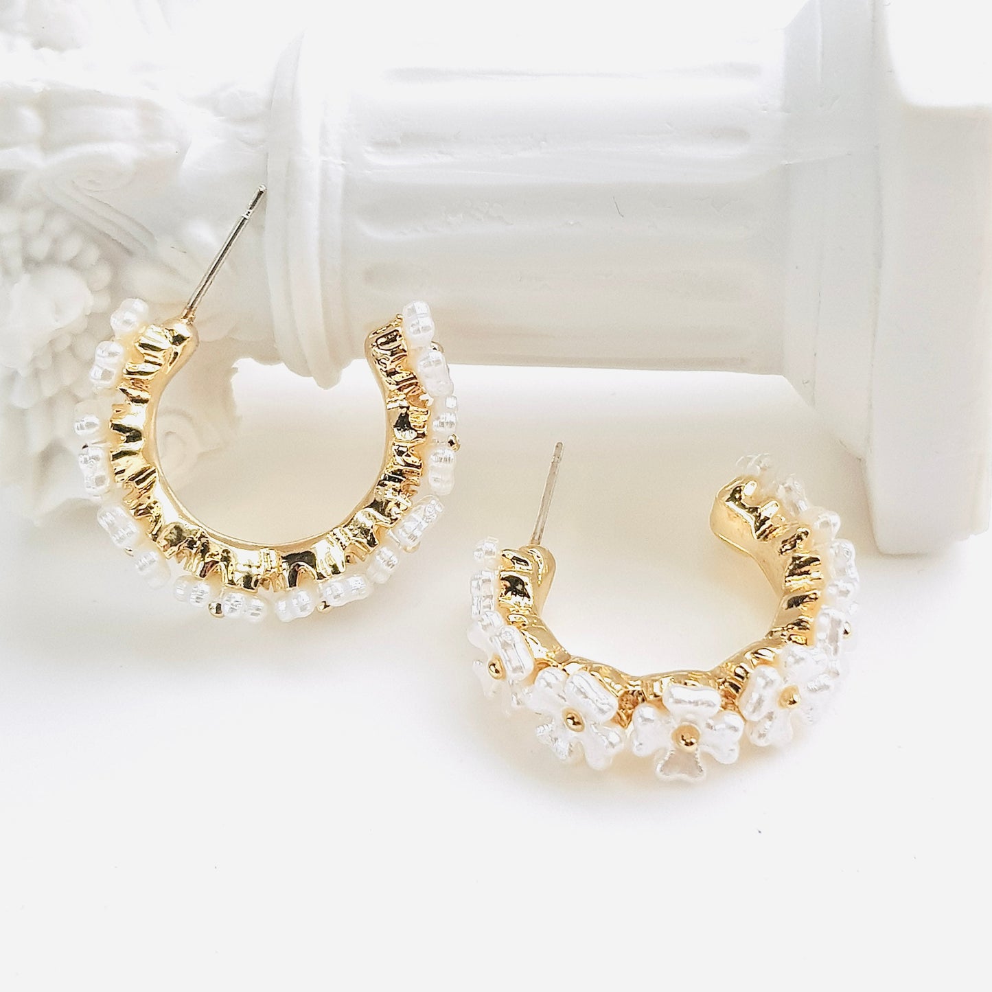 Flower Hoop Earrings