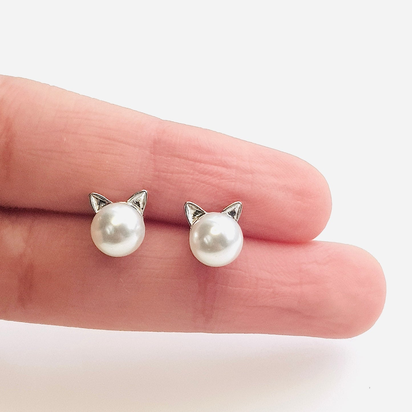 Sterling Silver Cat Earrings