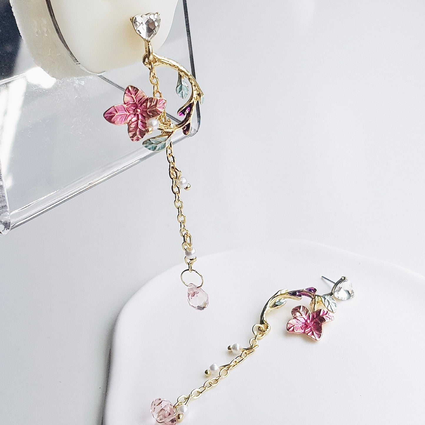 Pink Flower Earring