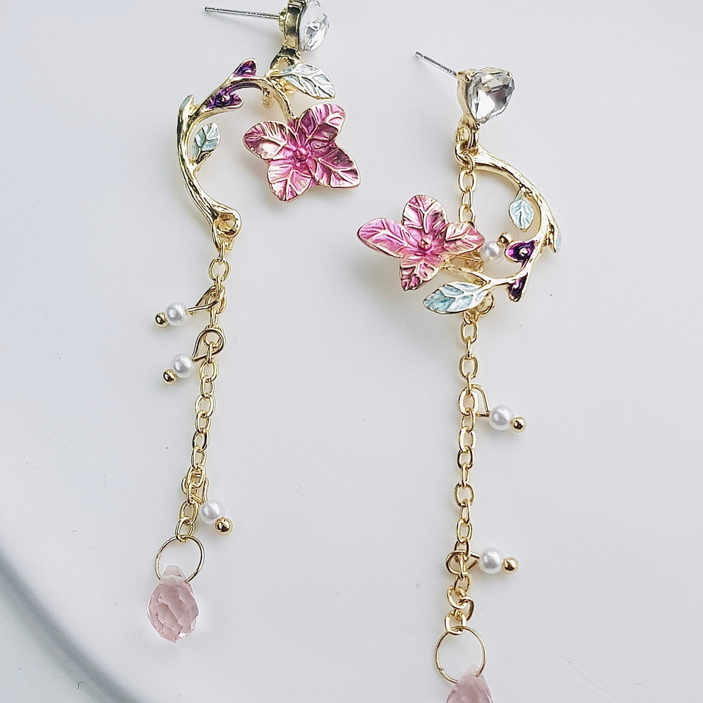 Pink Flower Earring