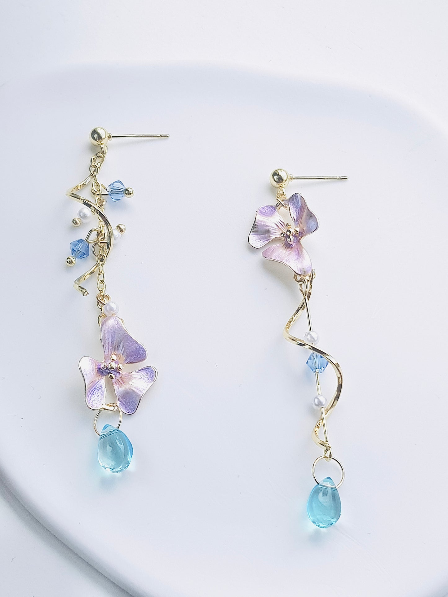 Purple Flower Earrings