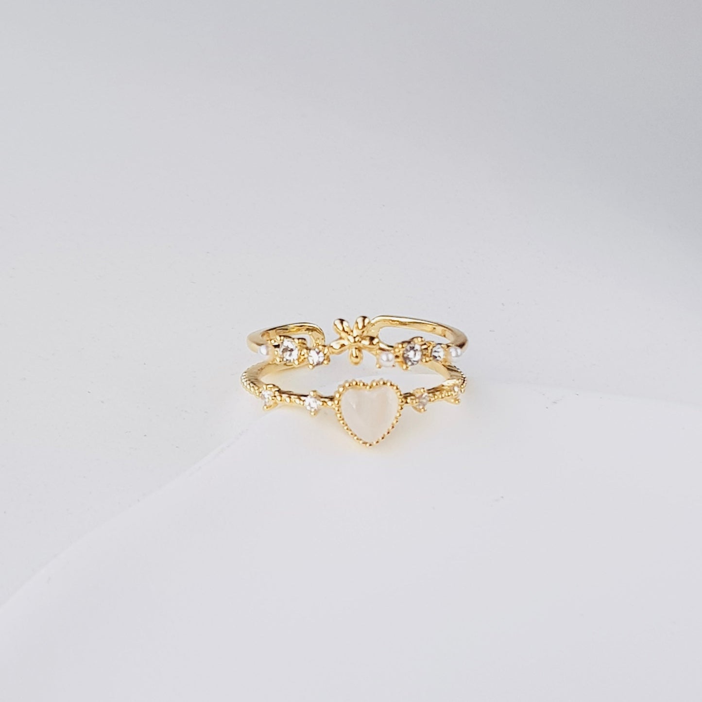 Flower Heart Ring