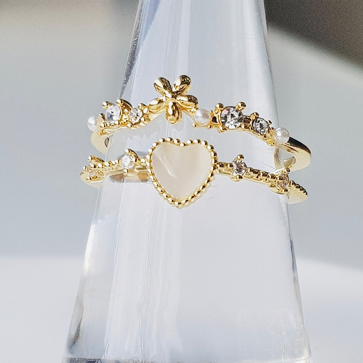 Flower Heart Ring