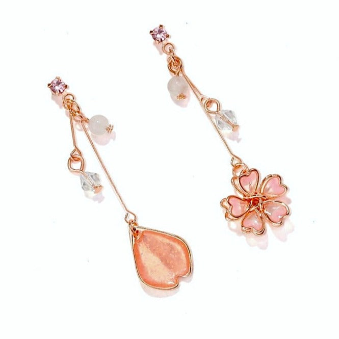 Sakura Flower Dangle Earrings