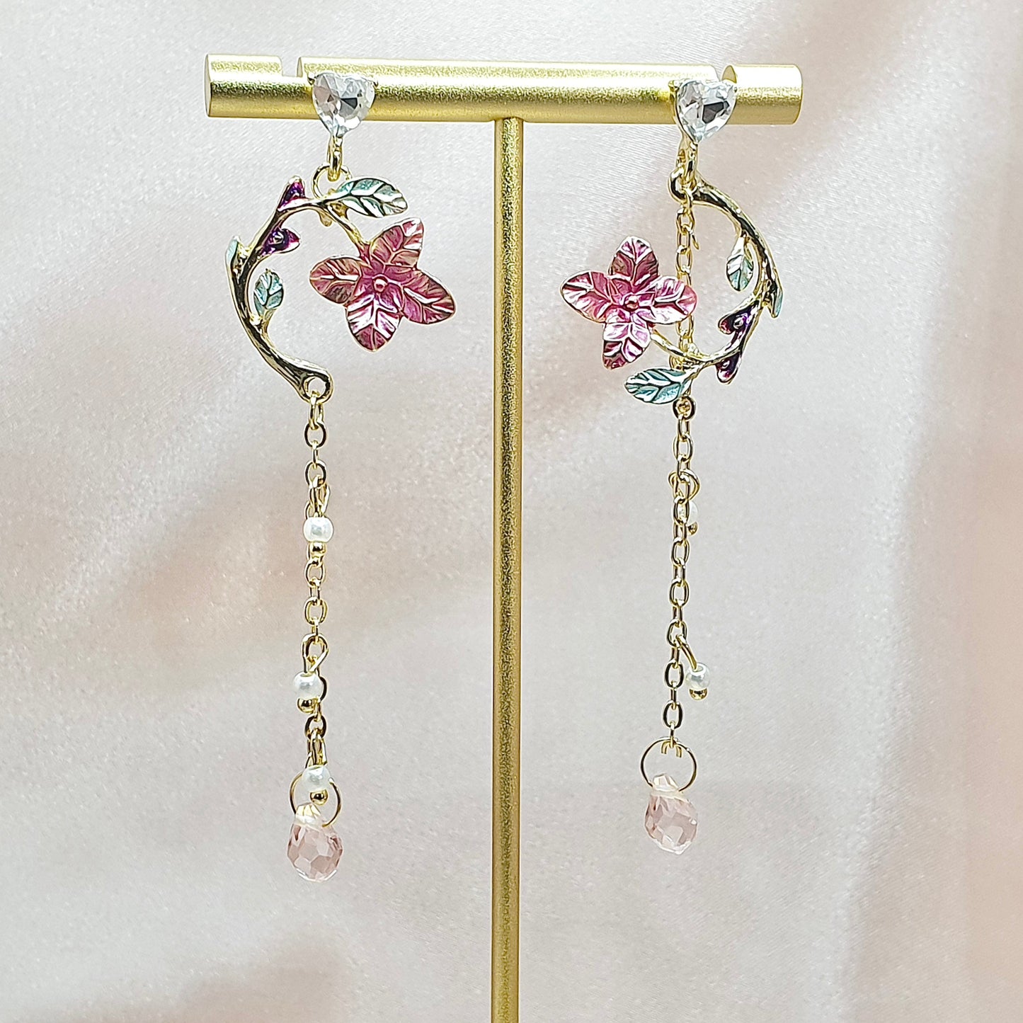 Pink Flower Earring