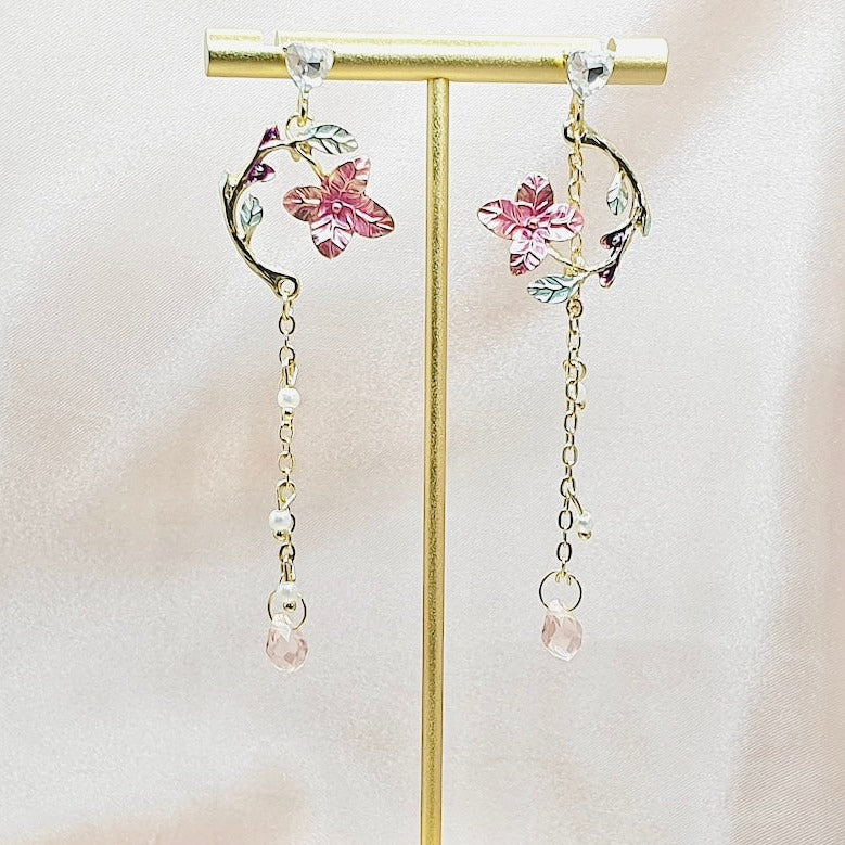 Pink Flower Earring