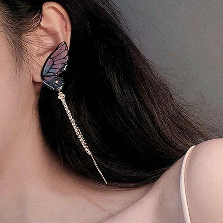 Butterfly Wing Dangle Drop Earrings