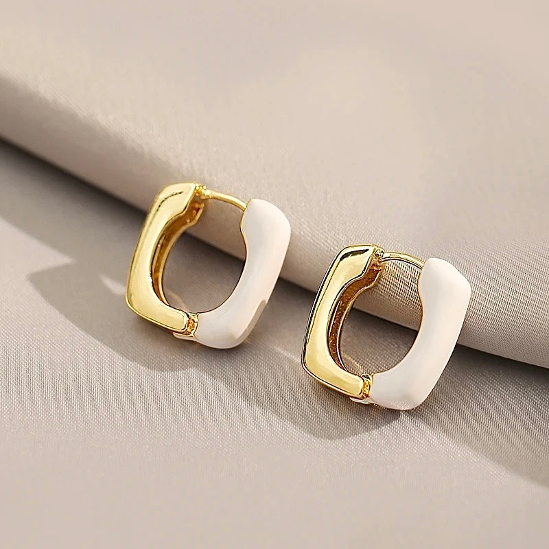 Gold Rectangle Earrings